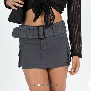Princess Polly Cargo Mini Skirt: Slate